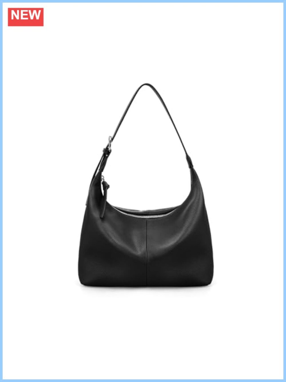 Genuine Leather Slouchy Hobo Bag Lightweight Shoulder Purse Adjustable Strap
